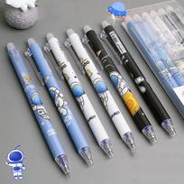 Animacinis astronautas trinamas neutralus rašiklis 0,5 mm juodo / mėlyno rašalo rašiklis Studentų raštinės reikmenys 1pcs（Random style） juoda