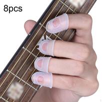 8 dalys, gitaros pirštų galiukų apsaugos, pirštų apsaugos dangteliai, silikonas, silikoninis pirštas S