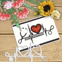 Naujas Širdies DIY Metalinis Pjovimo Štampas Stetoskopas Formelė Scrapbooking Dekoracija Įspausta Nuotraukų Albumo Dekoracija Kortelių Gamyba dies black
