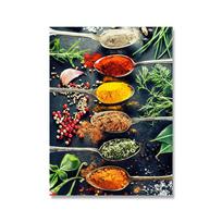 Virtuvės Grūdai Prieskoniai Šaukštas Paprikos Maisto Nuotraukos Sienų Menas Drobės Tapyba Plakatai Moderniems Namams Virtuvės Sienų Muralis Cuadros 21x30cm No Framed