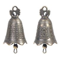 2 vnt senovinis varpas Kinijos mini žalvarinė varinė skulptūra Pray Guanyin Bell 2pcs