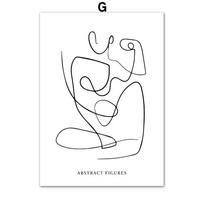 Abstrakti linijinė moteris Minimalistinis sienos menas Drobės tapyba Nordic estetikos plakatai ir spaudiniai Sieniniai paveikslai svetainės dekoravimui 21x30cm No Framed white