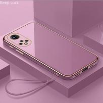 Prabangus dirželis padengtas silikoninis dėklas, skirtas Huawei Honor X7 X8 50Pro 80 70 30 20 10 20S 30S 10i Y9S Y7A minkštas buferio korpuso dangtelis Honor 10Lite violetinė