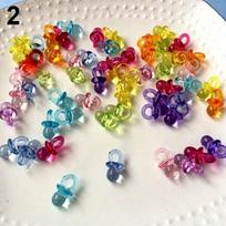 50 vnt skaidraus akrilo mini čiulptukai Baby Shower Party Favor Girl Boy Game Decor įvairiaspalvis