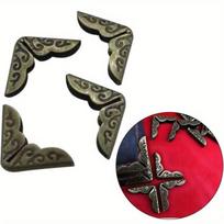 100 vnt. Antikvariniai žalvario metalo Knyga Scrapbooking Užrašų knygelė Albumai Meniu Aplankai Kampiniai Apsauginiai Bronziniai Atspalviai Aparatūra bronze
