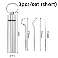 Nerūdijančio plieno dantų krapštukų rinkinys Dantų siūlas Daugkartiniai dantų krapštukai Nešiojami dantų krapštukų siūlai Dantų valiklis Burnos valymas 3pcs (with box) sidabras