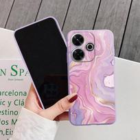 Marmurinis minkštas silikoninis dėklas, skirtas Samsung A55 M35 S24 Redmi Note 13 Pro 13C 14 Xiaomi Poco C65 iPhone 15 Huawei Honor 200 Realme 9 fotoaparato smūgiams atsparus dangtelis Samsung Galaxy S9 Plus violetinė