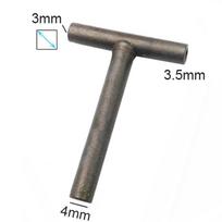 1 vnt. variklio vožtuvo reguliavimo veržliarakčio įrankis 3 mm 3,5 mm 4 mm kvadratinio sraigtinio įvorės lizdo veržliaraktis T-Type, skirtas motociklui GY6 50cc 150cc motoroleris gray