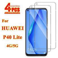 4 vnt. Huawei P40 Lite (4G-5G)  didelės raiškos grūdintas stiklas HD+aukštos kokybės grūdinto stiklo ekrano apsauginė plėvelė Huawei P20 Pro gryna