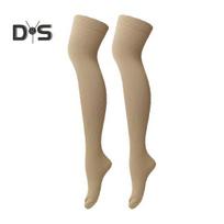 1 Pair Compression Stockings Women Men Thigh High Closed Toe 20-30 MmHg Graduated Support Compression Socks S smėlis