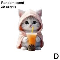 Mielas katės automobilio oro kondicionieriaus ventiliacijos angos aromaterapinis segtukas, dekoracija interjero ornamentas kačiukas plokščias S1U7 Random scent-One size