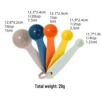 5 dalių spalvingas matavimo puodelių ir šaukštų rinkinys kepimui ir gaminimui 5 Measuring Spoon Set chaki