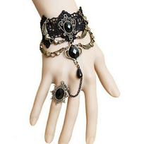 Seksualūs gotikiniai vėriniai-chokeriai Juodos nėrinių kaklo chokeriai-vėriniai Bracelets
