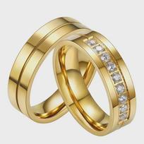 18K nerūdijančio plieno titano poros žiedai: Madingi unisex papuošalai Gold Men's Ring Size 10