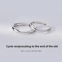 Mobius 925 Silver-Plated Rings for Couples – Stylish Unisex Design, Minimalist and Luxe Fashion Accessories Women's Ring