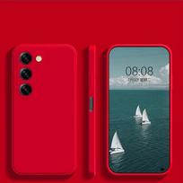 S23 S22 Ultra Plus Dėklas Skystas Silikonas Pilna Apsauga Minkštas Viršelis Samsung Galaxy S24 S23 S22 S 23 Ultra Plus S23Ultra S23 Ultra raudona