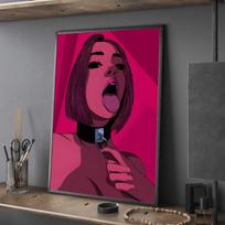 Abstrakti nuoga seksuali moteris vyras drobės tapyba meno plakatas prašmatnus sienos lipdukas svetainei barui dekoratyvinis paveikslas žaidimų berniukas Ro 21cm×30cm NoFrame
