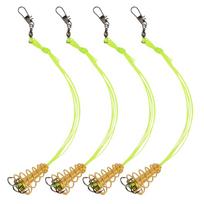4Pcs Anti Hanging Carp Fishing Baits Hook Explosion Lure Fish Bait with Spring Feeder Tackle(9# )