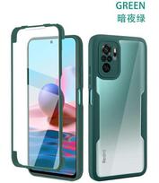 360 Visos Apsaugos Dėklas Xiaomi Redmi Note 13 12 11 11S 10 9 9S Pro Plus Max 13C 12C 12 10C 9 9A 9T 9C Dvipusis Dangtelis Redmi 9A žalia