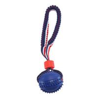 Dog Chew Ball Toy for Aggressive Chewers Embossed Texture Interactive Fetch Bouncy Ball Toy for Large Medium Small Dogs A blue