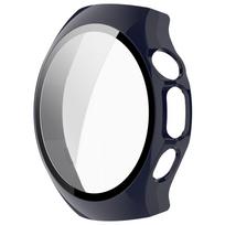 Kietas PC dėklas Stiklas Huawei Watch 5 42mm 46mm Bamperio korpusas Pilnas ekrano apsaugos dangtelis Išmaniųjų laikrodžių priedai Huawei watch5 42mm tamsiai mėlyna spalva