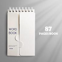 Portable Vocabulary Memory Notepad - Shorthand Spiral Notebook For Planning And Memorization With Cover-Up Feature white