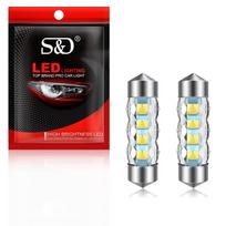 2 vnt. 360° C5W C10W LED lemputės Canbus 31mm 36mm 39mm 41mm Girlianda 8SMD LED Automobilio salono apšvietimas Kupolo skaitymo durų lemputė 12V Automobilis 6000K Balta 31mm black