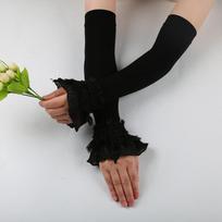 Ice Silk Women's Summer Flare Sleeve Sun Protection Gloves One Size