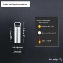 Vandeniui atspari mini tablečių dėžutė iš nerūdijančio plieno - Nešiojama, nuo drėgmės apsaugota kelioninė vaistų talpykla