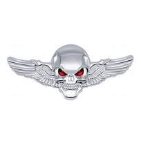 Skeletas Kaukolė Emblema Ženklelis 3D Metalinės Lipdukai Dekoracija Automobiliui Sunkvežimiams Motociklui Išorės Dekoras S sidabras