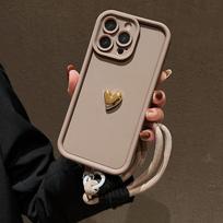 Su dirželiu Širdelė Minkštas telefono dėklas Motorola Moto G05 G15 G35 G55 G75 G85 G84 G54 G34 G24 G14 G04 G53 E13 Edge 50 Fusion 60 Moto G05