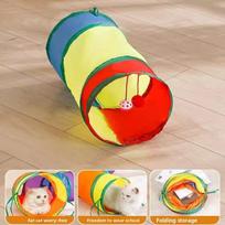 Cat Toys, Cat Tunnels, Self-entertainment and Boredom, Cave Drilling, Rainbow Maze Passage, Energy-consuming Items, Cat Teasing Sticks Y-shaped (with the ball) blue