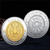 Dvylikos Zodiako ženklų suvenyrinė moneta Europa ir Amerika Tarots Laimingos Meilės Linkėjimų Monetos Dovana Dvi spalvos proginė moneta