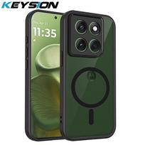 KEYSION magnetinis telefono dėklas Motorola Edge 70 60 Pro 5G matinis permatomas skaidrus smūgiams atsparus dangtelis Edge 60 Fusion 60 Stylus for Edge 70 juoda