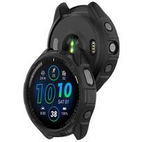 TPU Apsauginis dėklas Garmin Forerunner 265 265S 965 laikrodžiui, apsauginis nuo įbrėžimų apvalkalas Forerunner965 dėklams, bamperis Forerunner 965 juoda