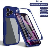 360 viso korpuso ekrano apsauga Skaidrus dėklas iPhone 17 16 Pro Max 15 14 Pro 16Plus 11 Xs Max XR Smūgiams atsparus telefono dėklas iPhone XS Max žalia