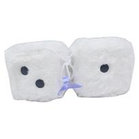 1 Pair Plush Dice for Car Rearview Mirror Square Dice Pendant with Dot Car Interior Ornament Decoration