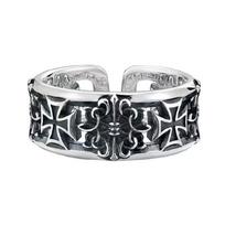 Men's Retro Crosses Rings Punk Hip Hop Jewelry Adjustable Gothic Accessory for Independent Fashion Styles 1