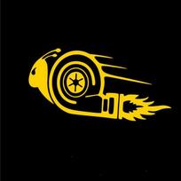 3D Car Sticker Stylish DUB Drift Race Turbo Snail Funny Cool Stickers Decals Vinyl Sticker geltona