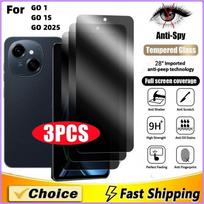 3-5Pcs Privacy Screen Protector for Tecno Spark GO 1S 1 2025 Mobile Phone Screen Tempered Glass Protector Anti-Peep Explosion Protective Case Spark GO 1S = GO 1 = GO 2025