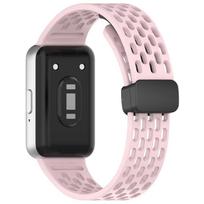 Magnetic D Buckle Sports Silicone Band For Samsung Galaxy Fit 3 Fit3 SM-R390 Replacement Strap Wristband Bracelet  Accessories For Galaxy Fit3 rožinė