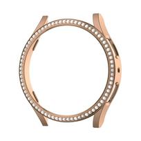 Bling Case for Samsung Galaxy Watch7 6 5 4 40mm 44mm Protective Case PC encrusted shiny Diamond cover bumper no glass Accessorie Galaxy Watch4 5 40mm rožinio aukso spalvos