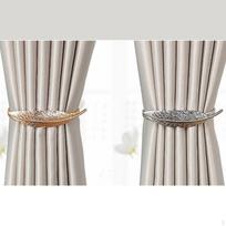 Curtain Tiebacks Holdback Modern Decorative Drapes Tie Backs Clips Window Drapery Feather Golden