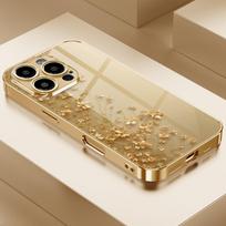 Elegantiškas auksinis gėlėtas aukso metalo dažų stiklinis telefono dėklas, skirtas iPhone 17 16 15 14 13 12 11 Pro Max 15 14 Plus 17 Air 16E Dangtelis iPhone 12 Pro Max