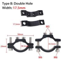 1 vnt. Elektrinio dviračio Motociklo prožektoriaus laikiklis Daugiafunkcinis spaustukas Skirtas 18,5-33,5 mm priekinei šakei Double Hole 12mm black
