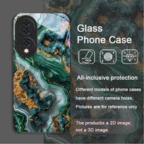 Nuostabus smaragdo rašto grūdinto stiklo telefono dėklas, skirtas Huawei Honor 400 200 Lite 100 Pro 90 SE GT Magic 7 6 5Pro, apsaugantis nuo kritimo Honor 200