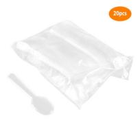 200 vnt. mini skaidrios plastikinės šaukšteliai Vienkartiniai stalo įrankiai želė, ledams, desertams 20pcs white