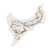 Acoustic Guitar Accessory White Floral PVC Pickguard Long Lasting Adhesive Backing Surfaces Protector GQ444A 1