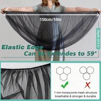 Universalus kūdikio vežimėlio tinklelis nuo uodų, 150 cm pilnas tinklelis apsaugai nuo vabzdžių vežimėliui ir lopšiukui 150cm strength length juoda