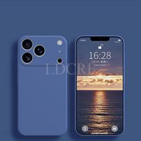 For iPhone 17 Pro Max Case Liquid Silicone Cover For iPhone 17 Pro Max 17 Air Case TPU Plain Rubber Protector Case Cover iPhone Air mėlyna